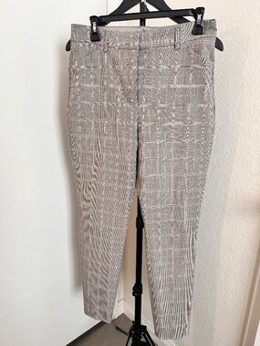 Express Editor Skinny Pants Grey Plaid Mid Rise Dress Trousers | Size 8R